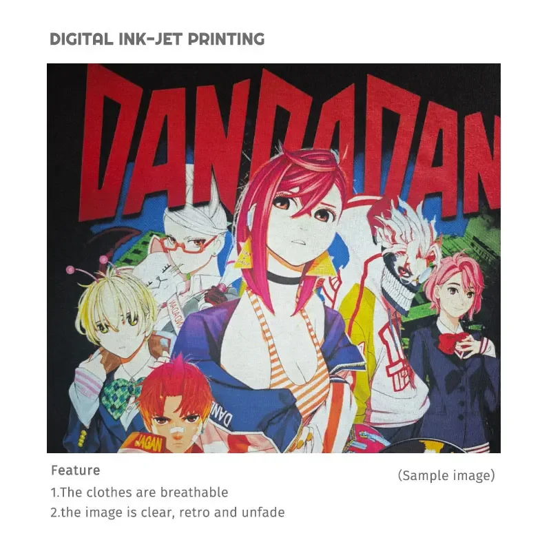 Anime Dandadan T Shirt Vintage Washed Dan Da Dan T-shirts Streetwear Manga Ayase Momo Takakura Ken Tops Tees Men Girl 100%Cotton image 3