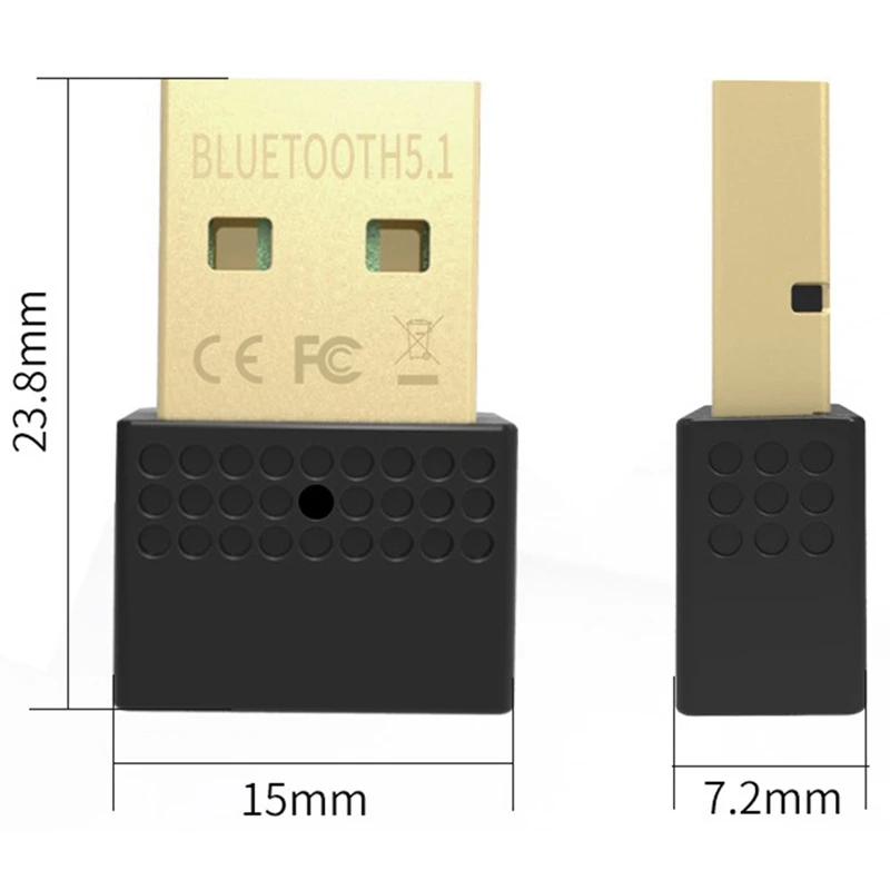 Adaptor USB Bluetooth 5.1, penerima Audio dan pemancar, untuk Headset Printer komputer, bebas Driver untuk Win8.1/10/11