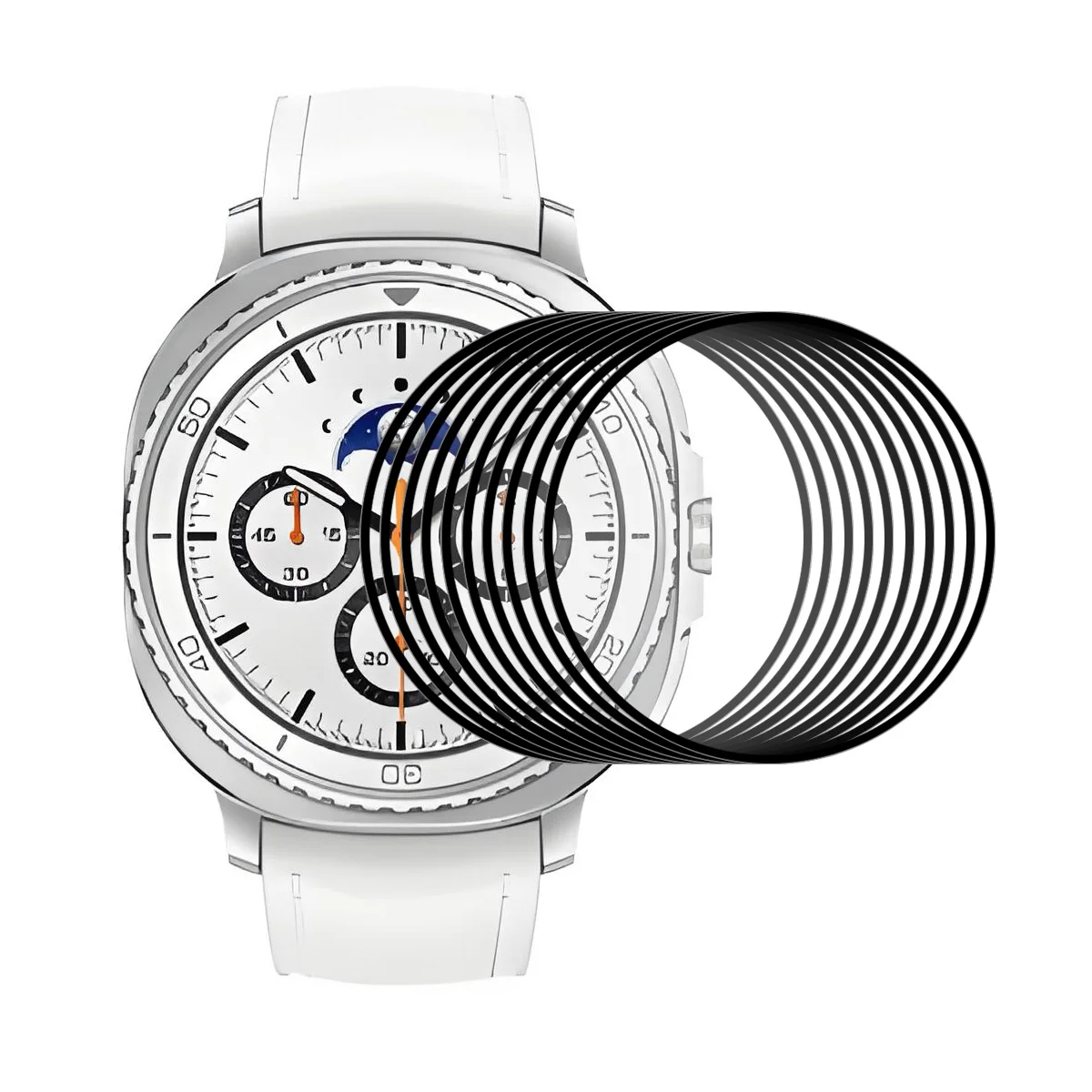 

Для Samsung Galaxy Watch8 Classic 46 мм 10 шт. Защитная пленка для экрана 3D изогнутый ПК + ультра прозрачная пленка PMMA - прозрачная