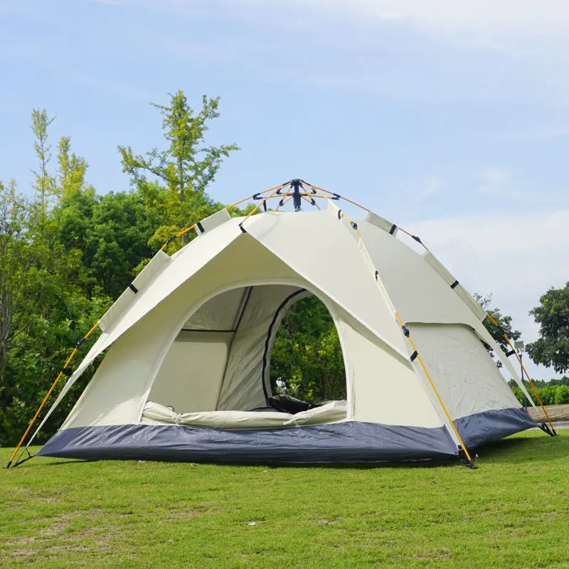 

Portable Luxury Single-Layer Automatic Folding Pop Tent Quick Setup Waterproof Sunshade For Outdoor Camping Fits 3-4 People