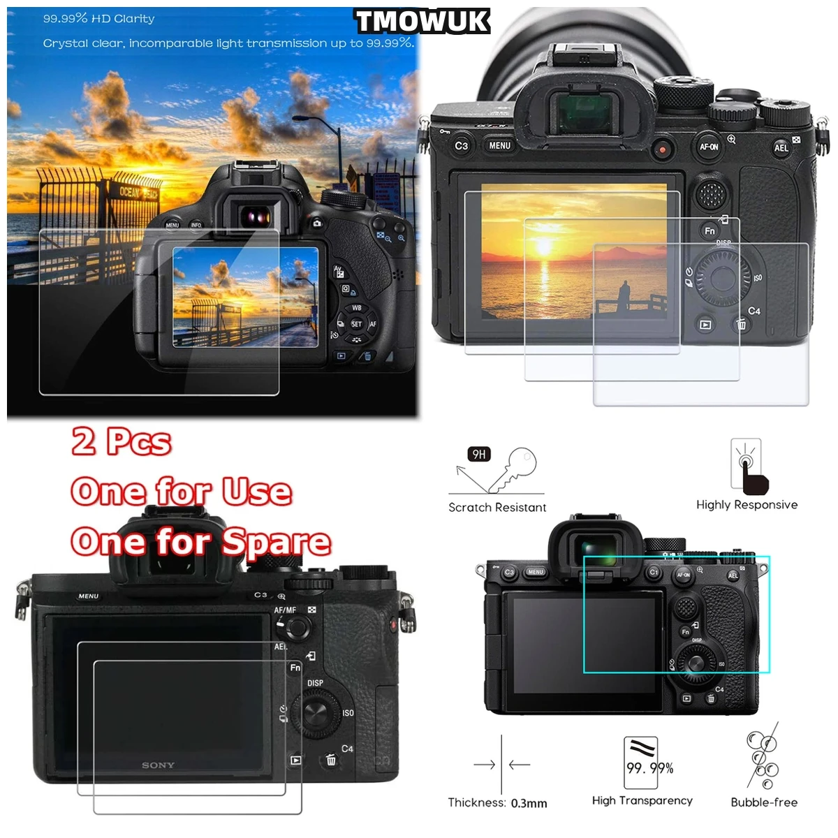 

Enhanced Viewing Experience Glass For Sony A7II A7III A99 A77/A7R A7 A7s Mark II III/A7M2 A7M3 A7RIII A7RII A7R2 A7R3 A7SII A7S2