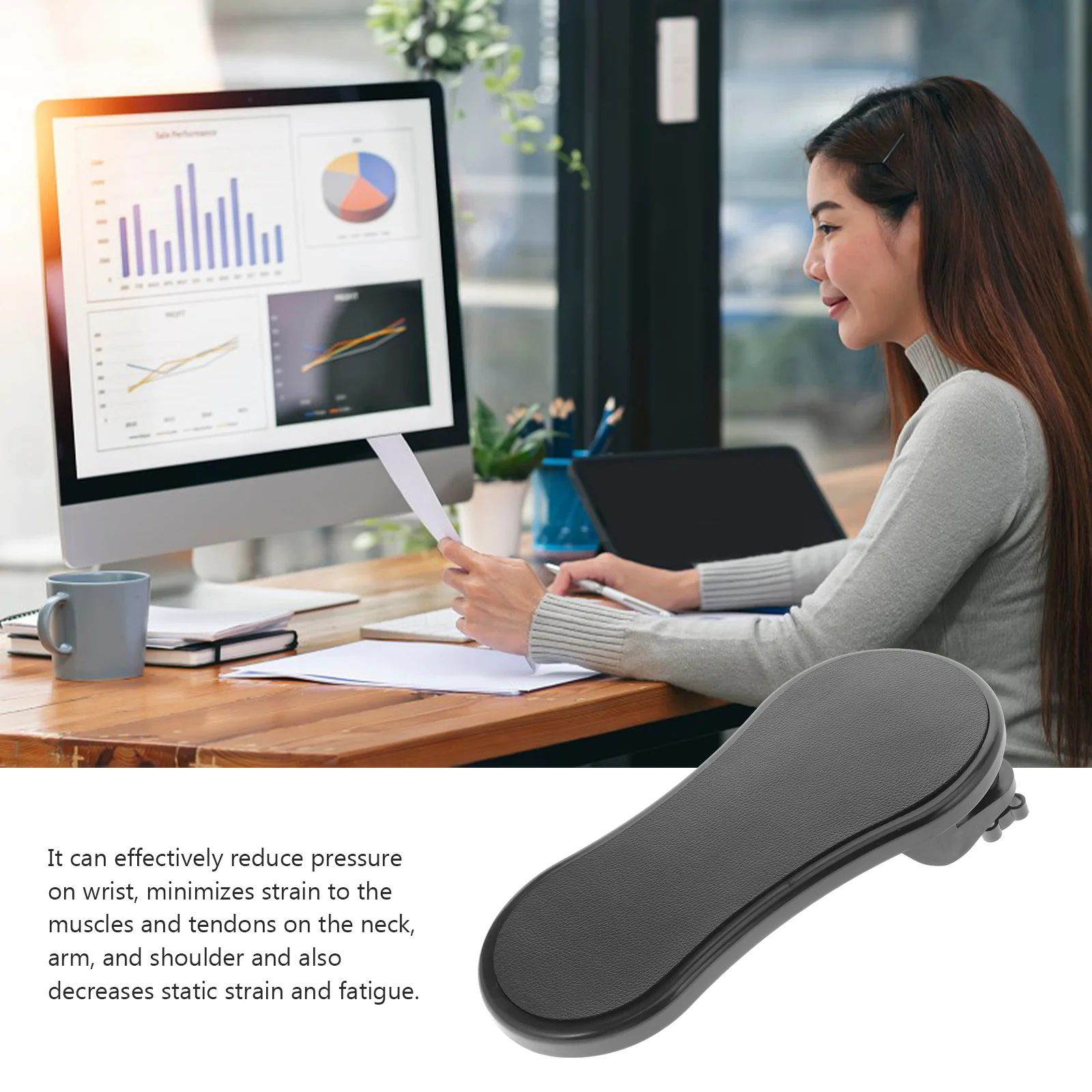 

Adjustable Wrist Rest Support Rotatable 180° Ball Joint For Left Right Hand Home Office Use Surface Pad Computer Armrest