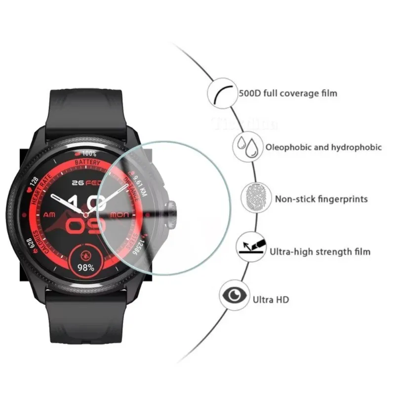 طبقة من الزجاج المقسى الفاخر لشاشة الساعة الذكية TicWatch Atlas Pro 5 Enduro المضادة للخدش