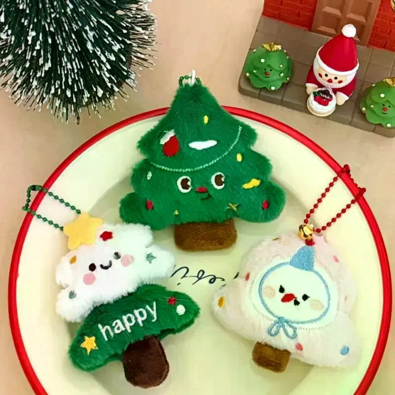 พวงกุญแจตุ๊กตาคริสต์มาสการ์ตูนสุดสร้างสรรค์ น่ารัก ตลก นุ่มนิ่ม ของเล่นตุ๊กตาผ้าสำหรับตกแต่งกระเป๋าเป้สะพายหลัง ของขวัญ