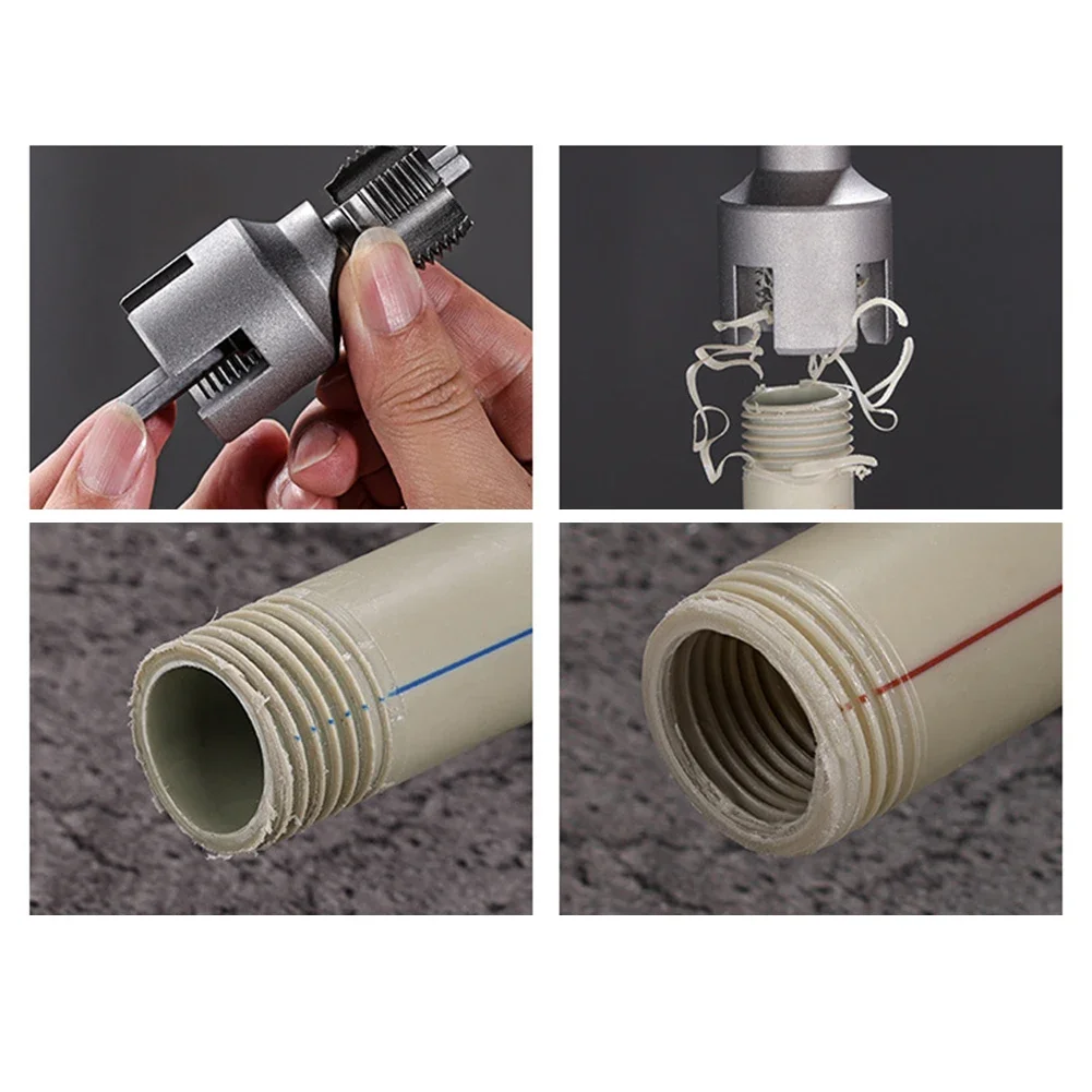 2PCS 20MM & 25MM Water Pipe Threader Tapping Tool, Integrated Internal & External Thread Die for PP-R/PVC,Pipe Thread Opener Kit