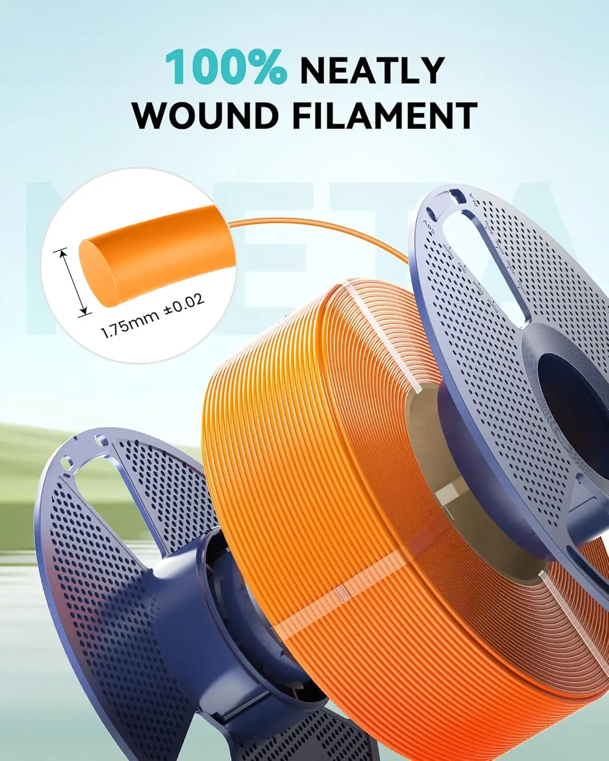 SUNLU PLA Meta خيوط طابعة ثلاثية الأبعاد 4 كجم 1 كجم/لفة 175 مللي متر التسامح +/-0.02 مللي متر خيوط شحن سريع 2-7 أيام