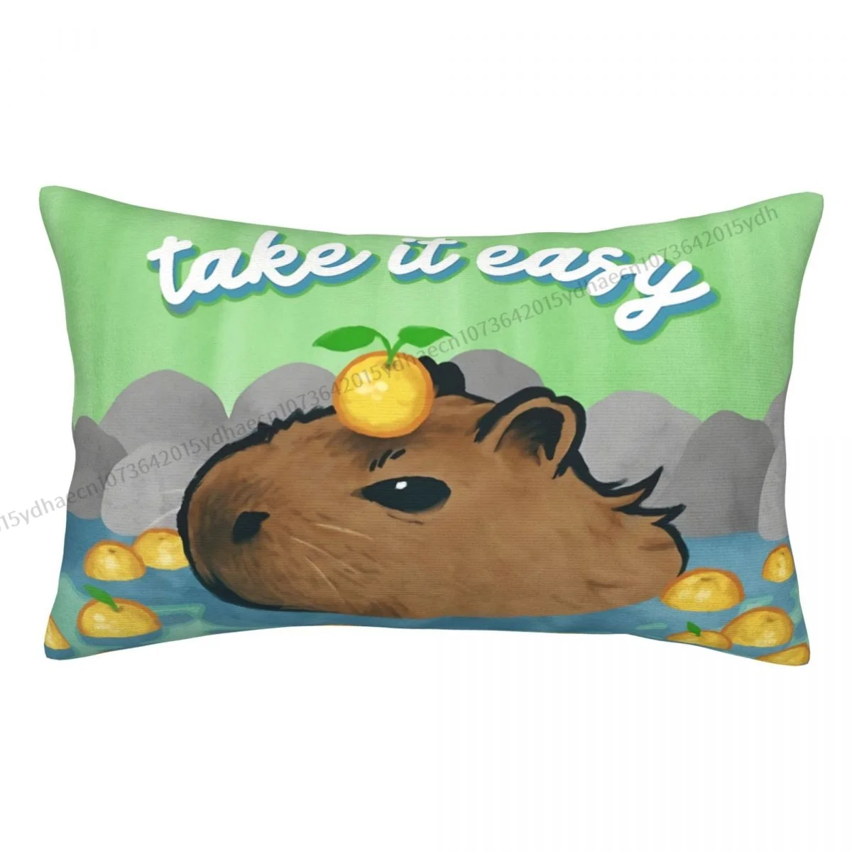 Chill Printed Pillow Case Capybara Animal Backpack Coussin Covers Washable Chair Decor Pillowcase