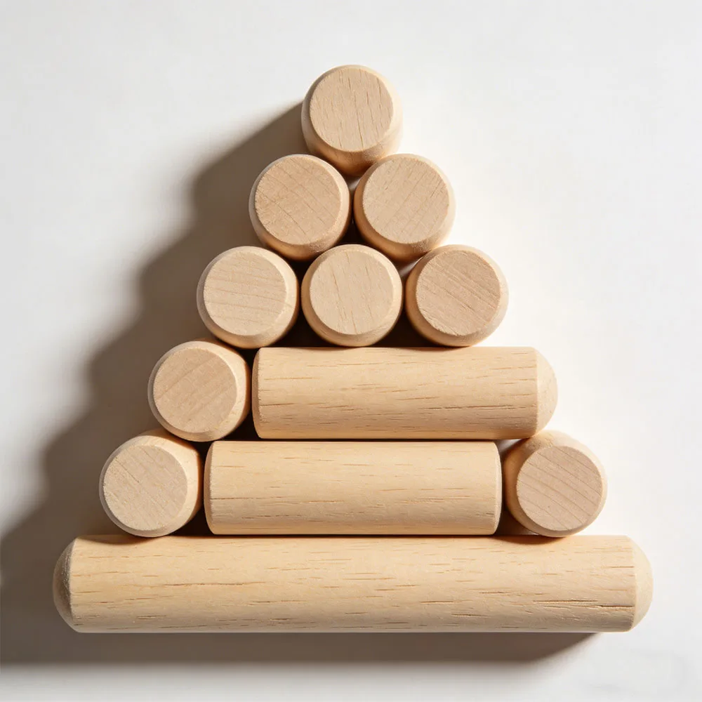 

50-100Pcs Dia8mm Solid Round Wood Length 50mm-400mm DIY Construction Material Building Model Fine Wooden Strips