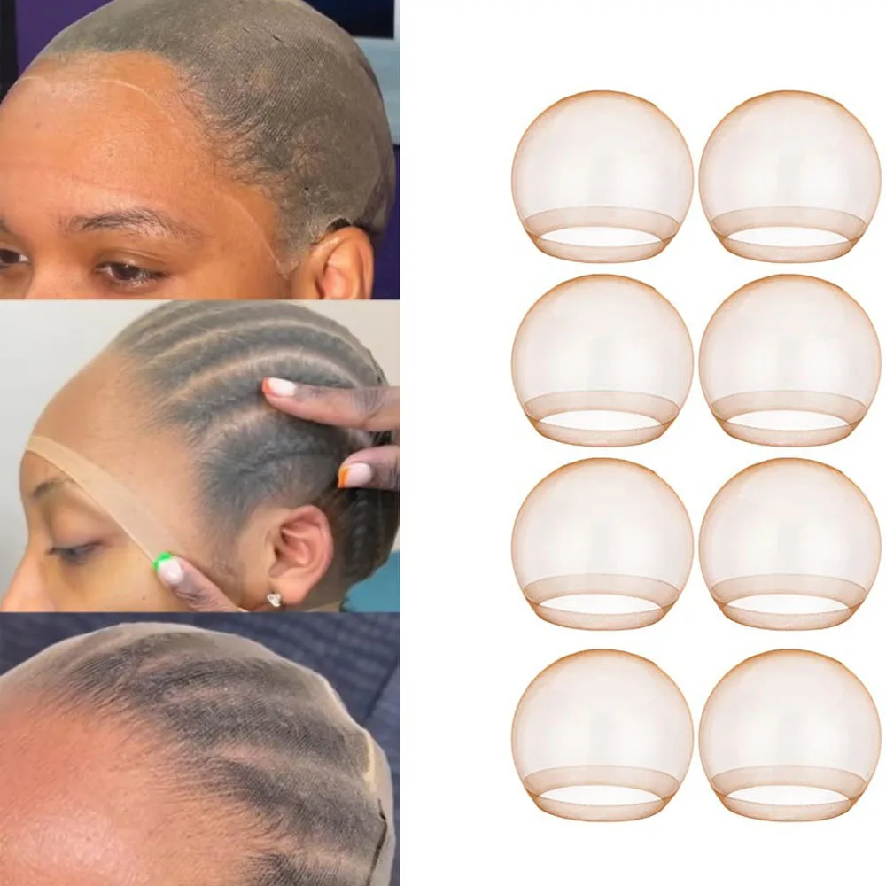 

20Pcs Dark Brown Transparent HD Wig Cap, Thin Nylon Cap for Women