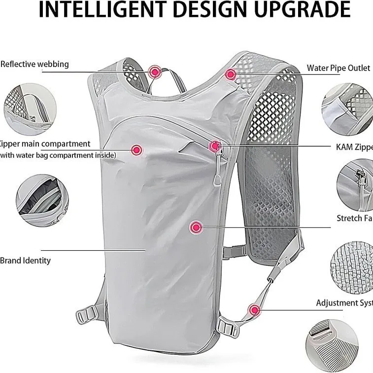 Outdoor Hiking Backpack, Breathable Sports Vest, Cycling and Running Bag, Bicycle Hydration Pack