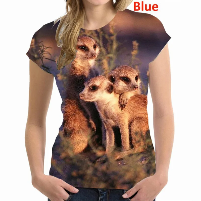 

Meerkat Funny 3D Print T Shirt Women Casual Pullover T Shirt Tops