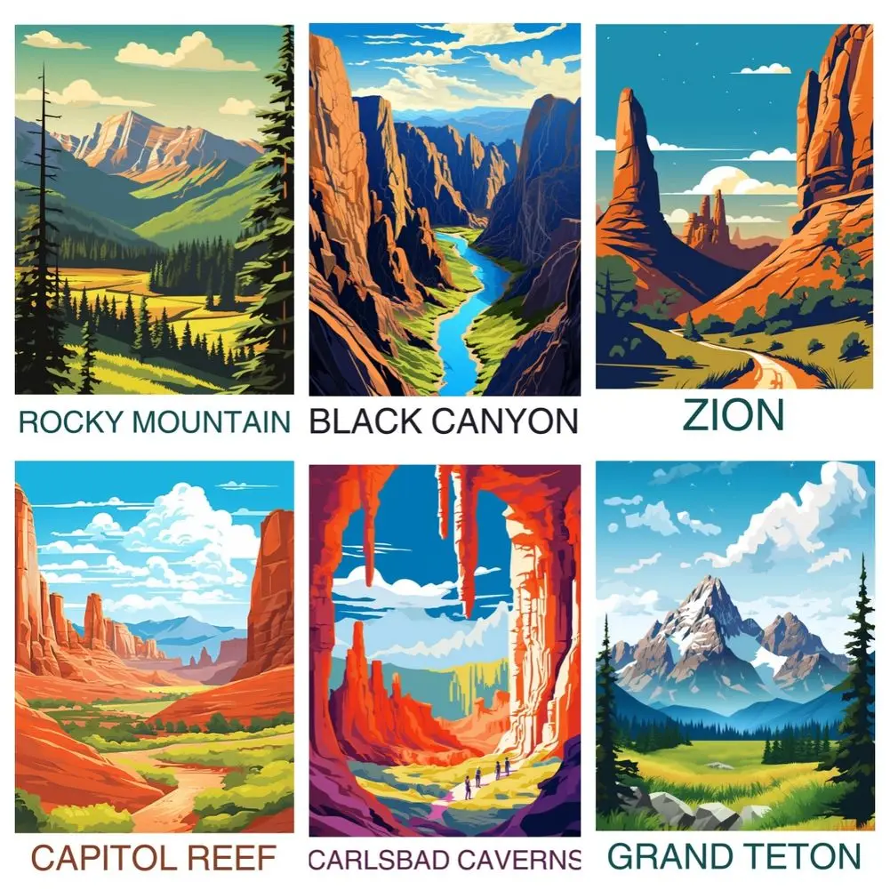 

Grand Canyon Travel USA Wall Art Diamond Painting Kit Full Round Drill DIY Arizona Landscape Decor Gift for Adventure Lover