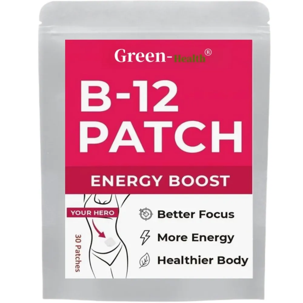 

B12 Transdermal Patches - 100% Natural Vitamin Patches For Women, Energy, & Body Support,30 Patches One Month Supply