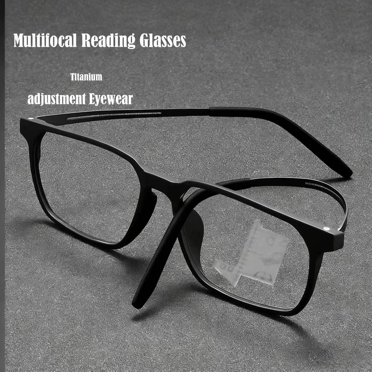 Progressive Multifokal-Lesebrille, Anti-Blaulicht-Gläser, Augenschonend, Modischer TR-Material Quadratischer Rahmen Alterssichtbrille