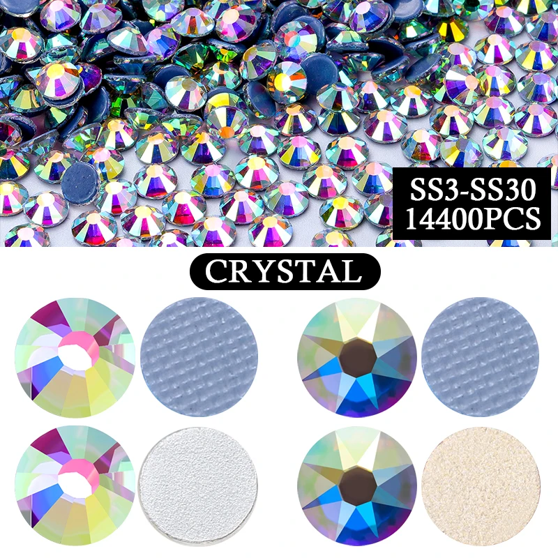 

QIAO AB/2088 AB Wholesale Non Hotfix & Hotfix Rhinestones Flatback Glitter Crystals стразы for Nail Art Wedding Decor DIY Crafts