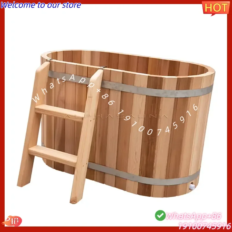 2026Hot Traditional Home Wooden Bath Bucket Portable Outdoor Hot Tub