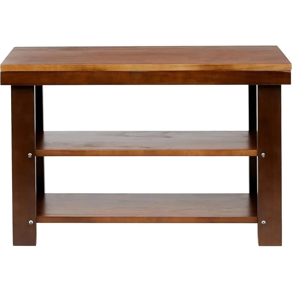 

BSturdy Solid Pine Wood Entryway Bench with Shoe Storage Organizer Rack, , 10.4"D x 27.56"W x 17.72"H