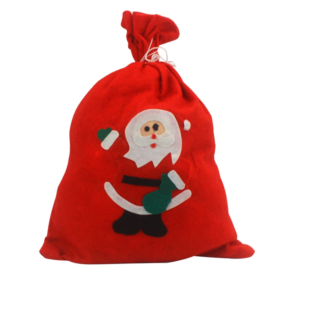 Christmas Gift Bags Large Size Drawstring Holiday Candy Treat Sack Fabric Present Wrapping Decorative Santa Favor