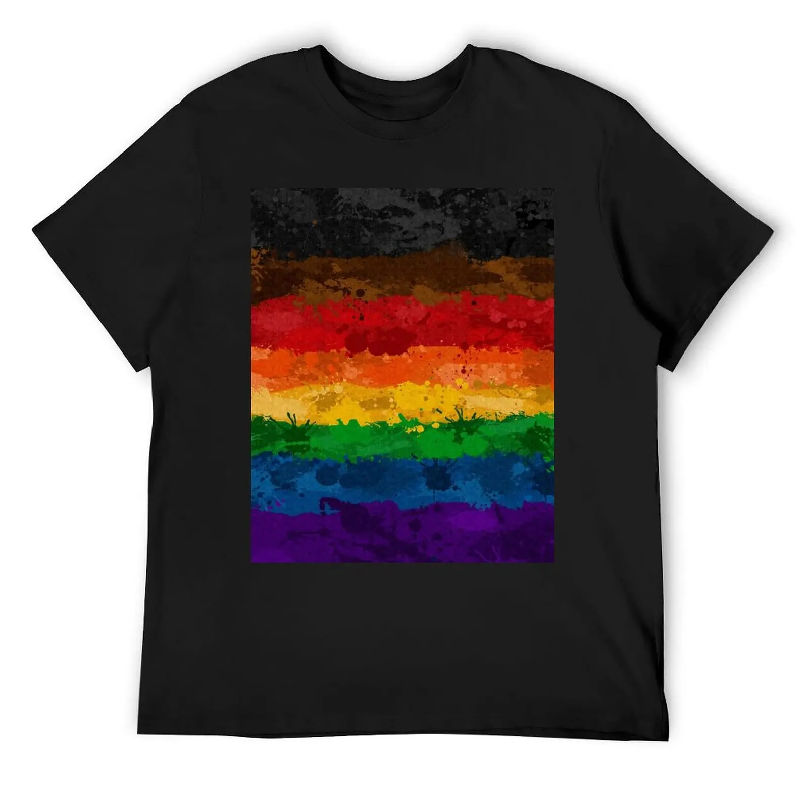 

Abstract Paint Splatter Inclusive Rainbow Pride Flag Pattern T-Shirt custom t shirt sublime mens shirts graphic tee