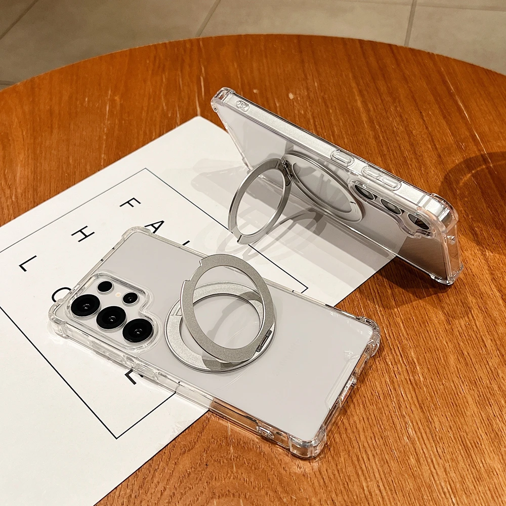360 ° Drehbarer Ständer für MagSafe Clear Case für Samsung Galaxy A34 A54 A05 A05S A15 A35 A55 A06 Magnetische Halterung Sturzsichere Hülle – Detail 3
