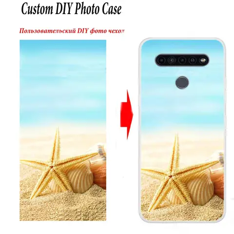 Customized Photo Phone Cases for LG K61 K41S K40 Cover DIY Image Text Name Design For LG K50 Q50 Q6 K12+ Silicone Case Clear TPU