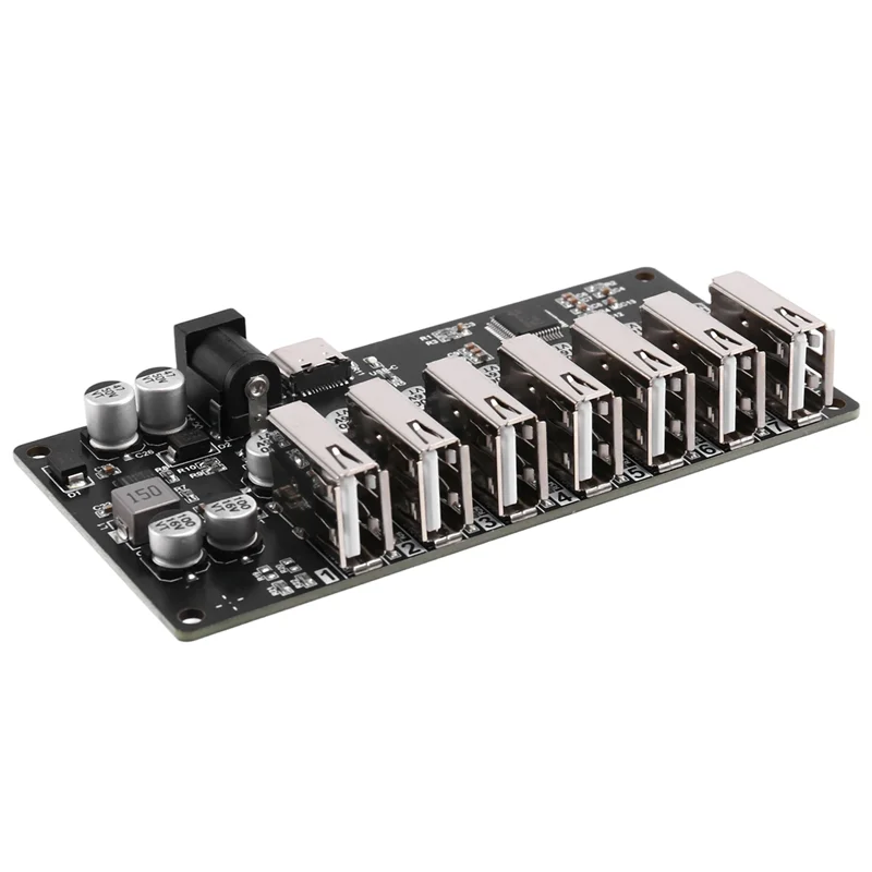 ABFM-USB2.0 HUB Splitter 1-To-7 منافذ مع إمداد منفذ الطاقة 9-24 فولت USB2.0 HUB واحد إلى سبعة وحدة التوصيل والتشغيل