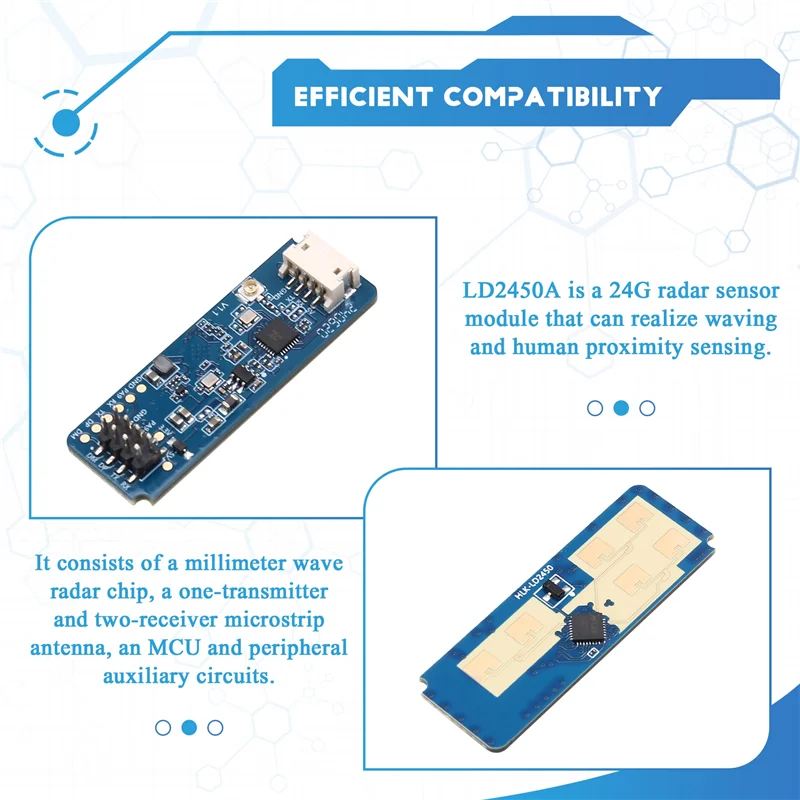 A41T 새로운 24G 제스처 인식 밀리미터 파 레이더 LD2450A 인간 근접 감지 스위치 레이더 모듈