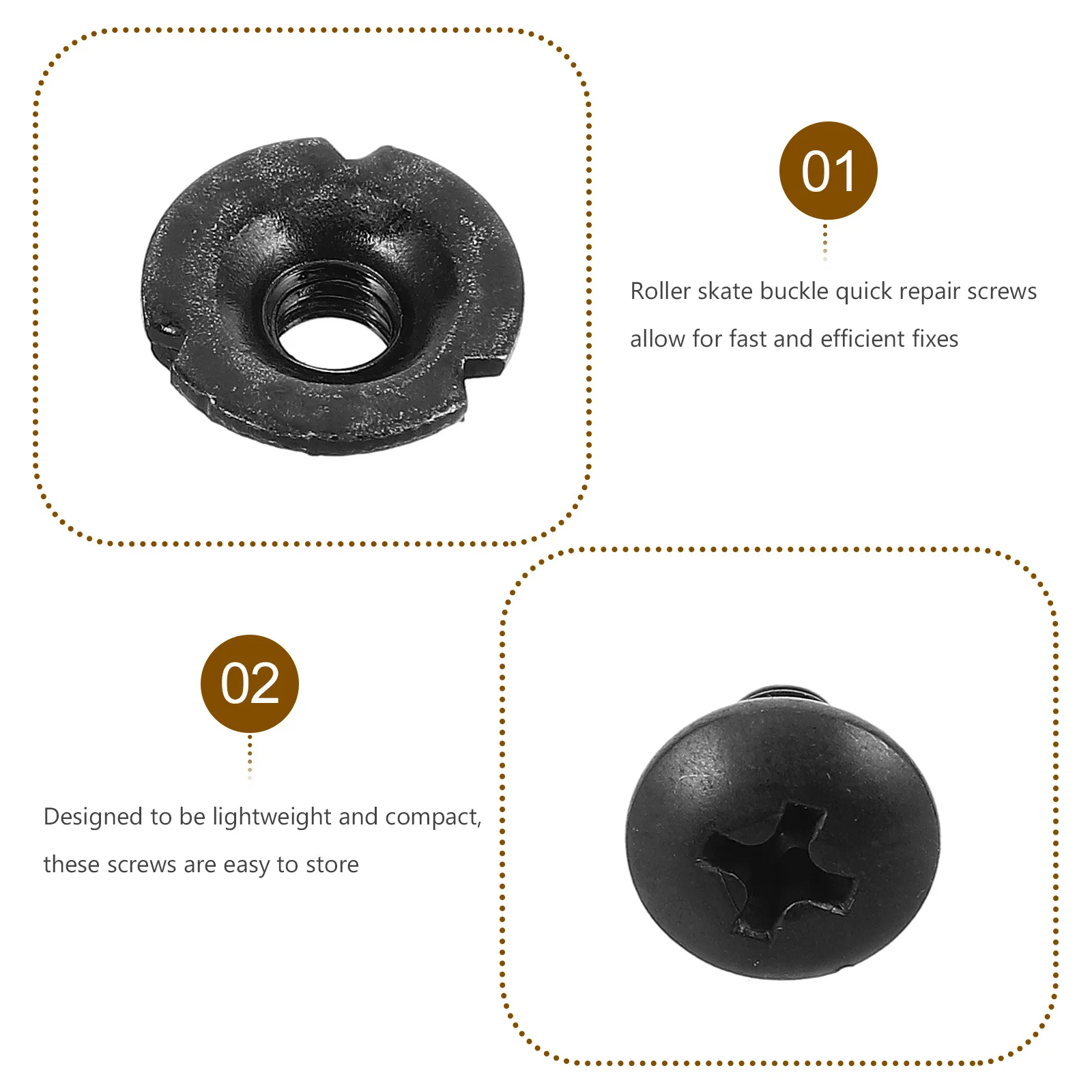 6 conjuntos de fivelas para patins, parafusos, porca, alça de energia, acessórios de substituição, aperto ajustável, leve, portátil, durável