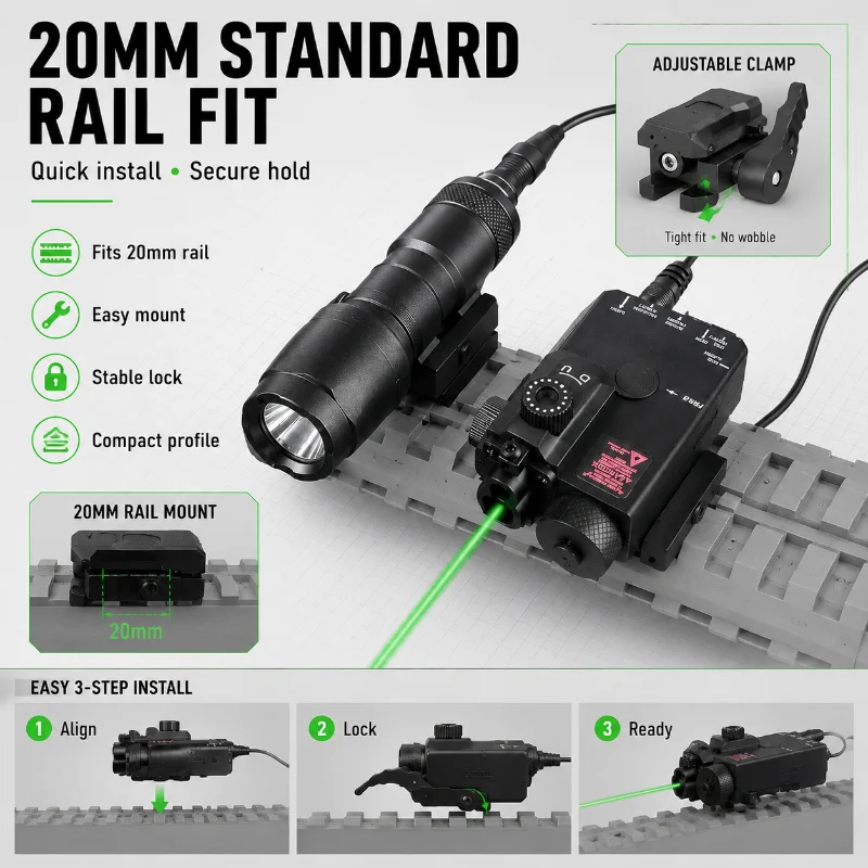 Universal 20mm Rail MINI-A2 Side Mount Model Alignment Unit Matching X300 Light Triple Remote Switch Toy Parts