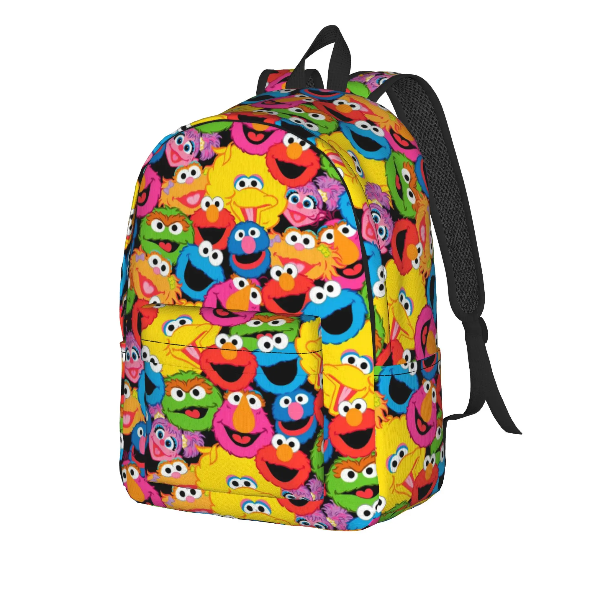 Elmo Anime Cartoon  Fashion Backpack Outdoor Student Business Sesames Streets Daypack for Men Women College Shoulder Bag