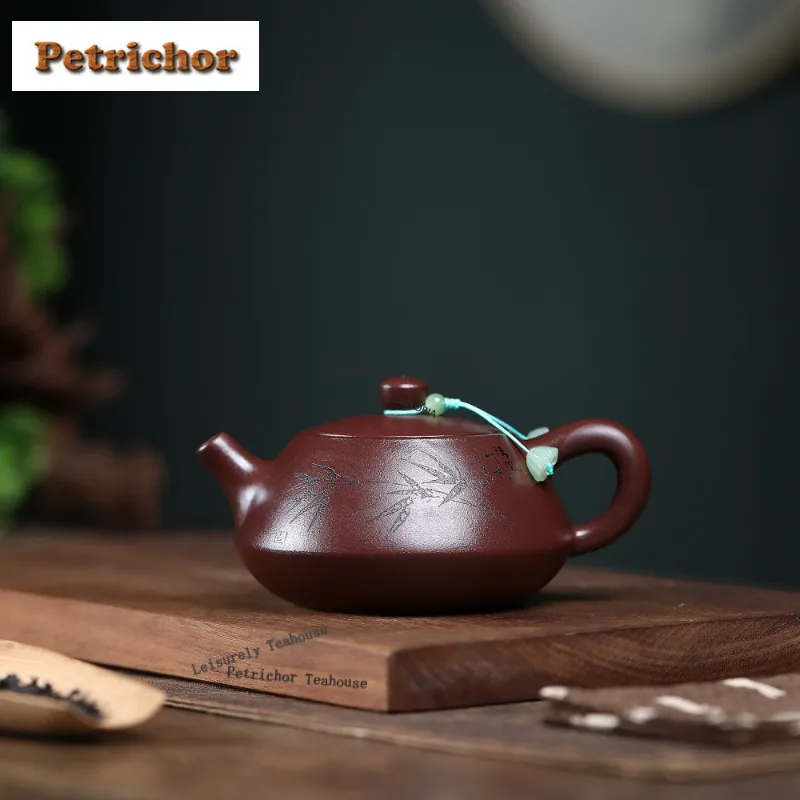 210ml Elegant Yixing Purple Clay Teapots Handmade Zhu Chu Pot Raw Ore Purple Mud Kettle With Filter Zisha Tea Set Accessories