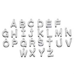 50Pcs Stainless Steel 12mm English Alphabet A-Z Letters Charms Pendants for DIY Pendant Necklace Jewelry Making Accessories