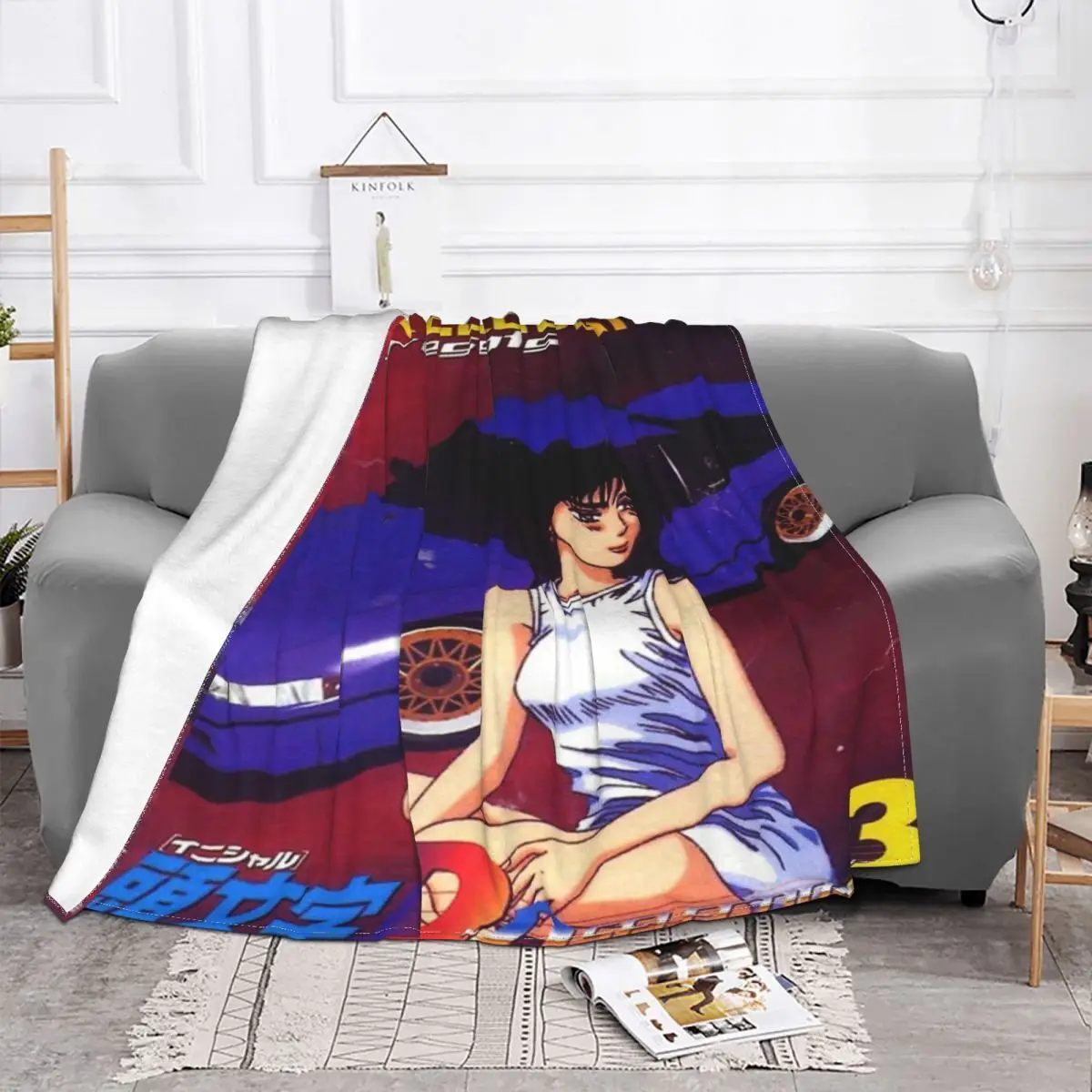 Initial D Mako Super Eurobeat Anime Plush Blankets Throw Blanket Custom Blanket Personalized Throw Blanket