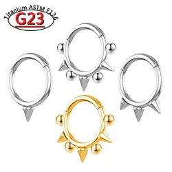 New G23 Titanium Septum Ring Hoop Piercing Nose Rings Cone Spike Piercing Helix Cartilage Clicker Tragus Earrings Body Jewelry