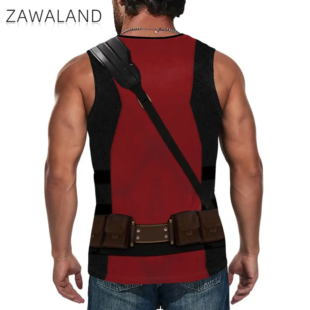 Zawaland Deadpool Cosplay Wolverine Print Koszulki kompresyjne Cosplay Superbohater Film Zentai Męskie koszulki treningowe do kulturystyki