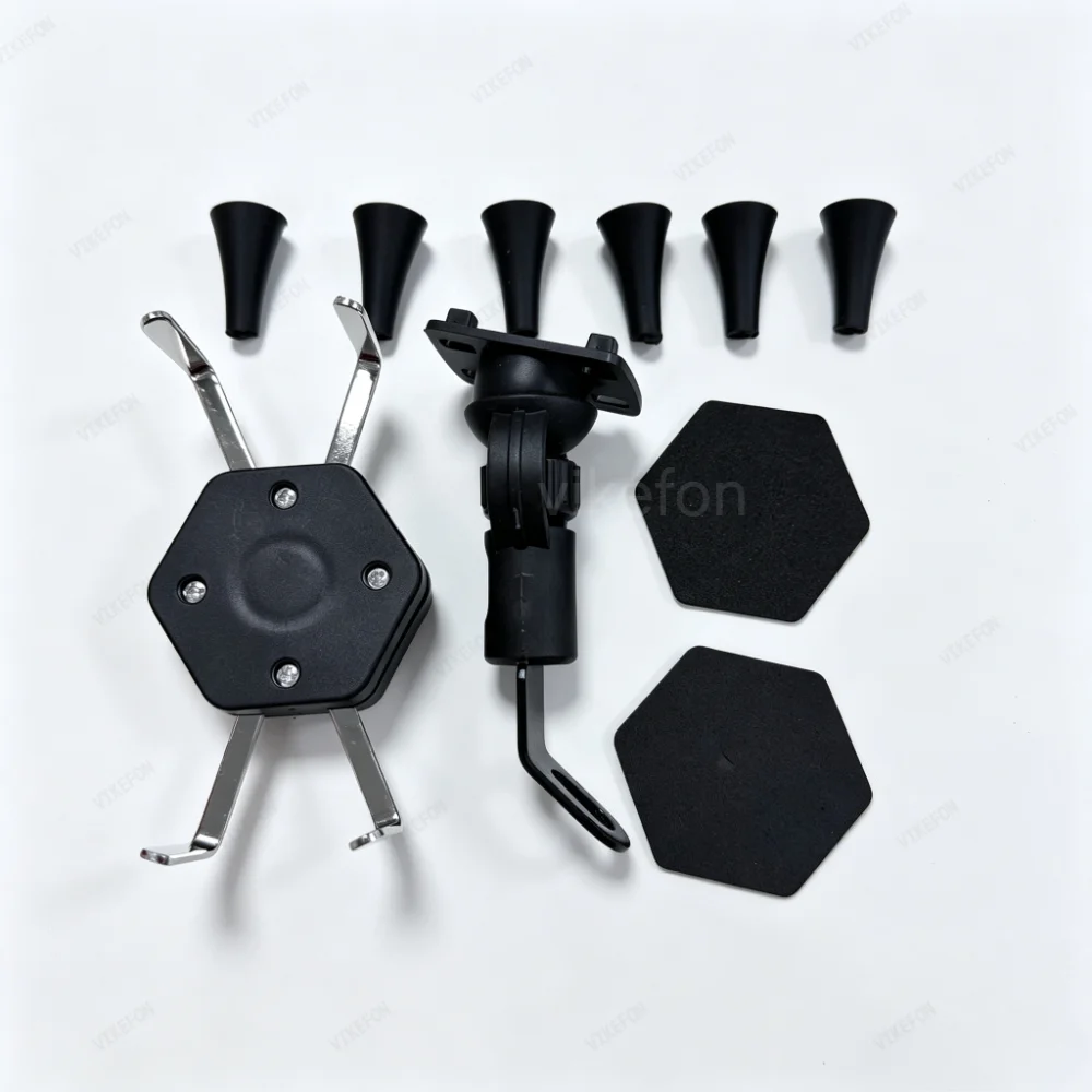 360°Rotation 4-Claw Motorcycle Phone Holder Stand Silicone Protective Clip Clamping Type Cellphone Bracket Rearview Mirror Mount