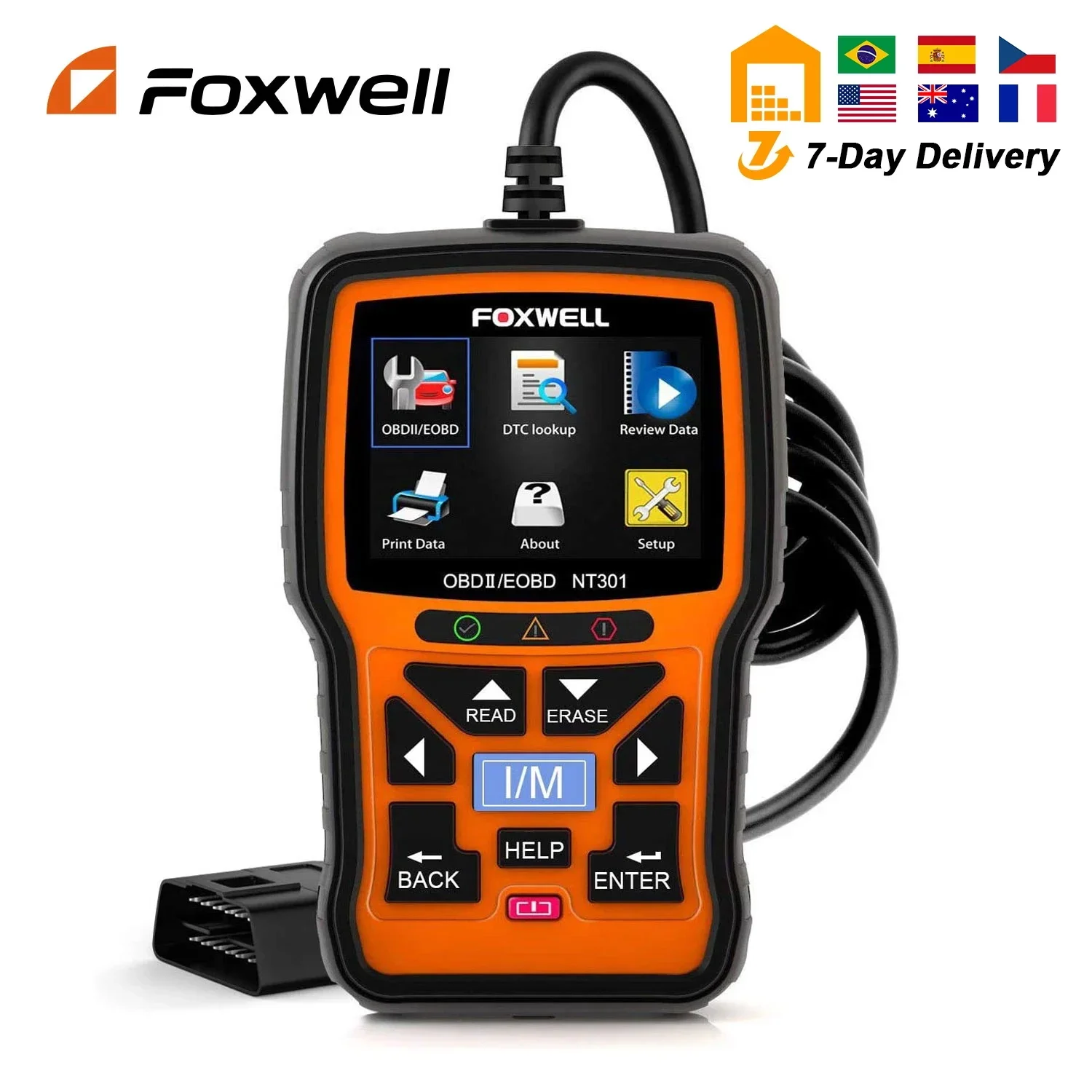 

FOXWELL NT301 OBD2 Automotive Scanner Check Engine Light Professional Code Reader EOBD ODB 2Car Diagnostic Tools PK ELM327