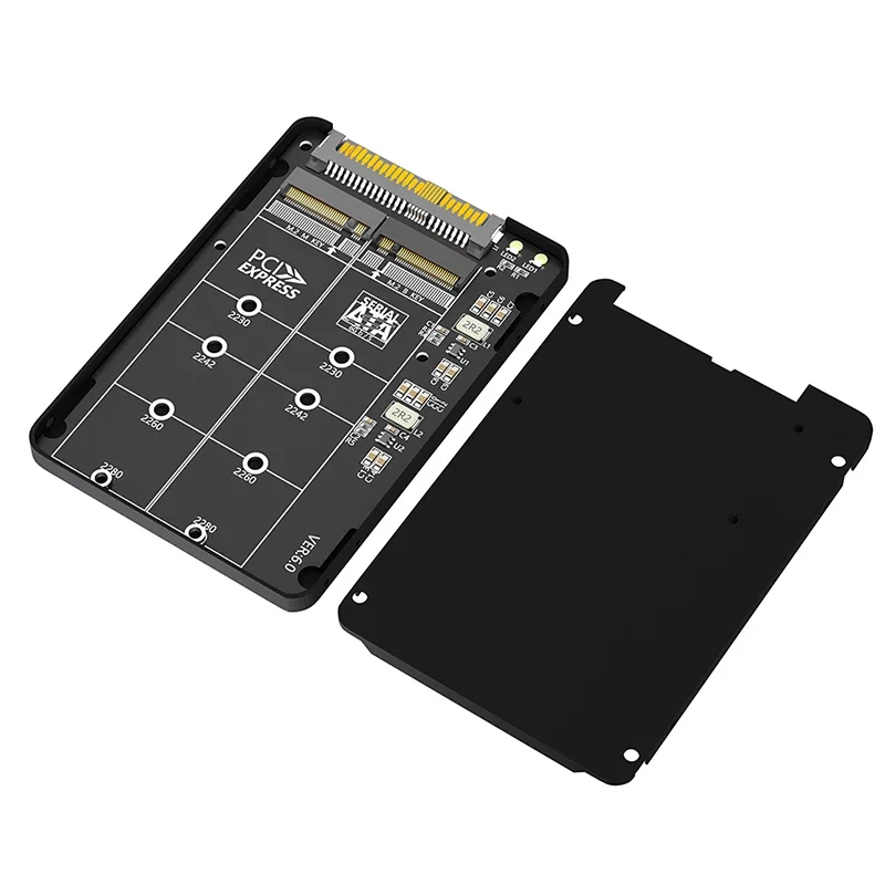 

Алюминиевый корпус адаптера M2 SSD Box M.2 NVME PCI-E NGFF SATA SSD-U.2 SFF-8639 Комбинированный SSD-корпус 2 в 1 для ПК Настольный компьютер