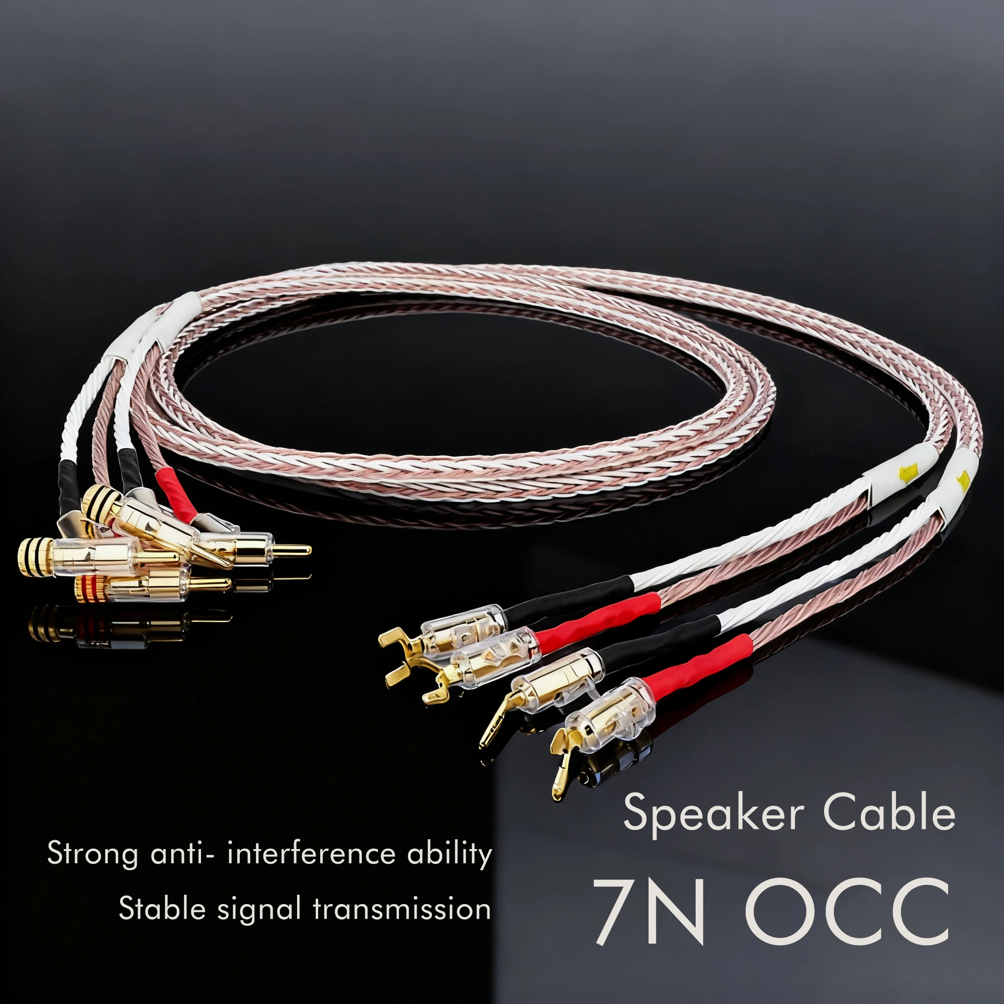 

Пара 12TC 24-жильный акустический кабель, аудио HIFI, позолоченный Y-образный штекер, самоблокирующийся шнур типа «банан», провод