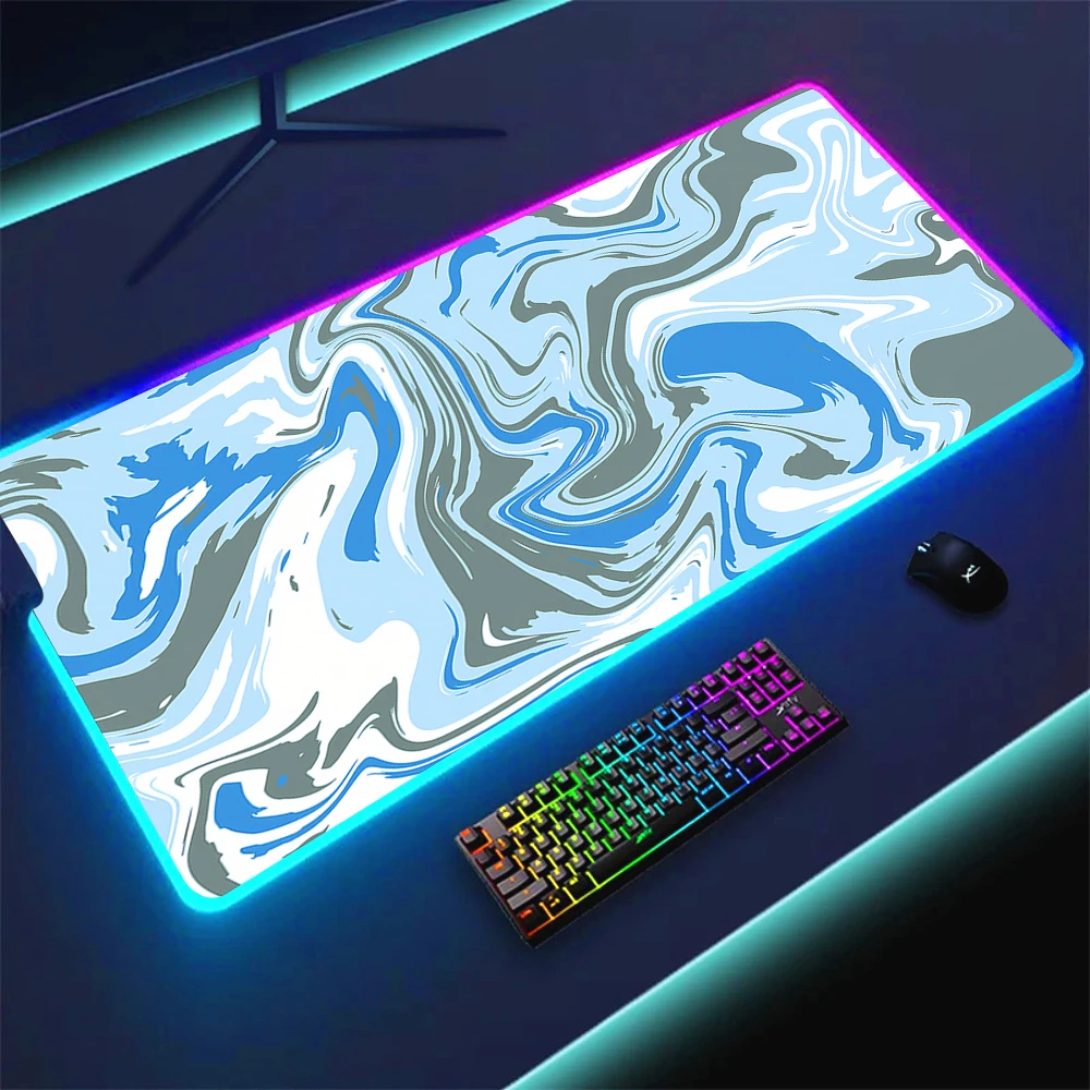 Strata Líquido RGB LED Mouse Pad, Acessórios para Computador de Alta Velocidade, Grande Teclado Mousepad, HD Desk Mat, Várias Cores, Venda Quente