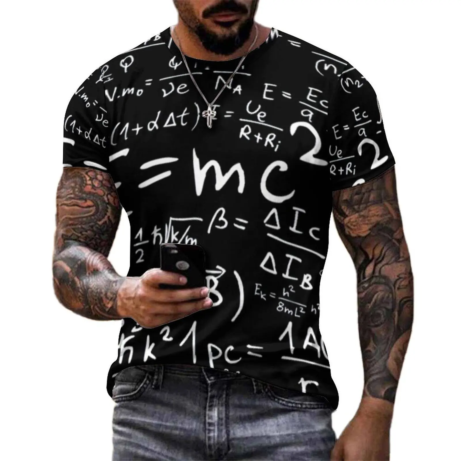 Man Funny Math T Shirt Physics Equations Fashion T-Shirts Short Sleeves Custom Tshirt Dropshipping Summer Oversize Top Tees