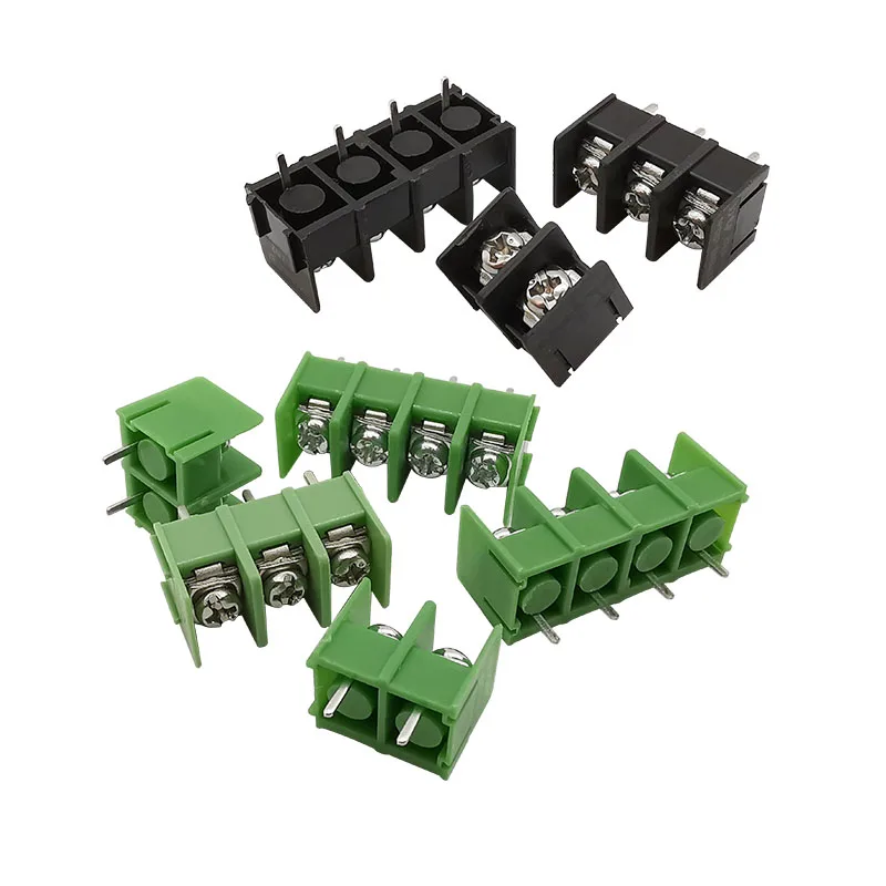 10Pcs/lot Pitch 7.62mm PCB Screw Terminal Block Connector 2 3 4 Pin Straight Spliceable Screws Terminals Header Black Green