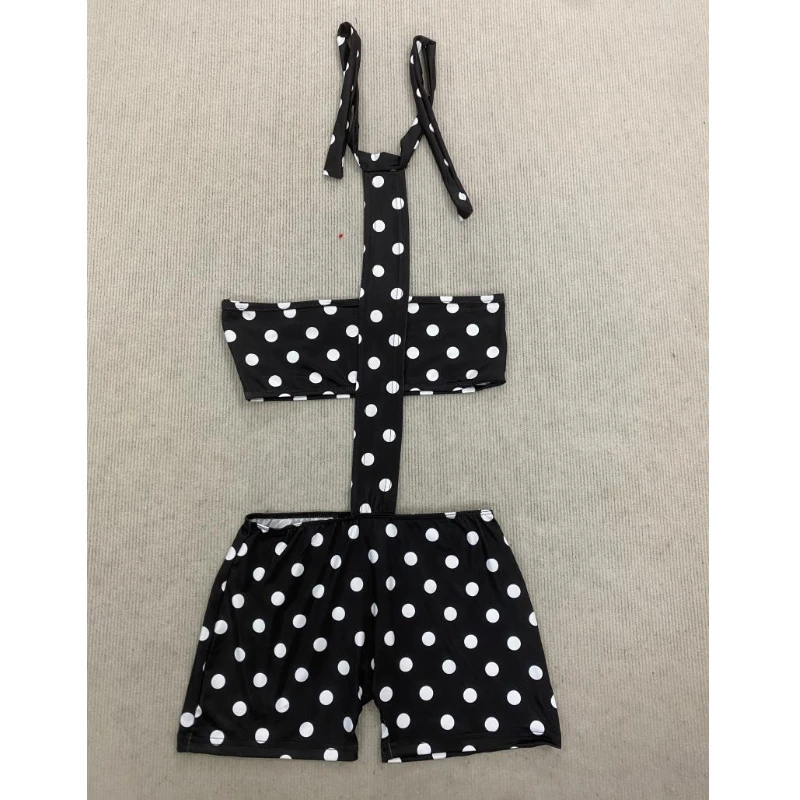 جديد 2025 Y2K قوطي موجة نقطة طباعة مثير الشارع موضة الشرير نمط الرسن الرجعية الساخنة فتاة التخسيس بذلة السراويل