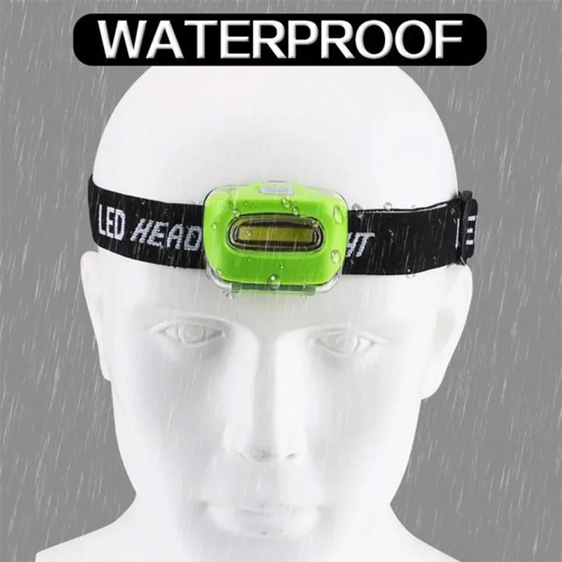 LED Headlamp Waterproof Headlight Mini Head Lamp 3 Modes Head Torch Portable Head Front Light Use AAA Battery