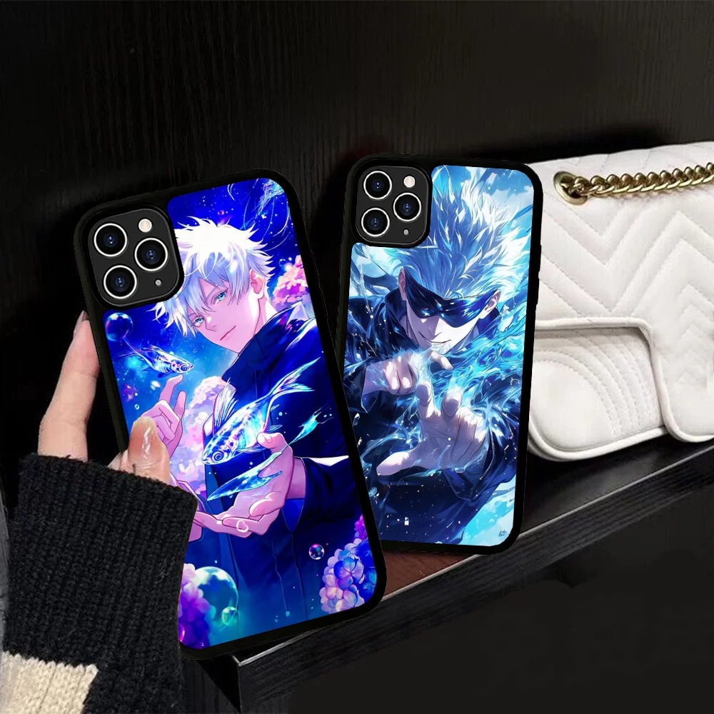 

Cartoon Gojo Satoru Characters Phone Case Silicone PC+TPU For For IPhone 11 12 13 14 15 16 Plus Pro Max Cover