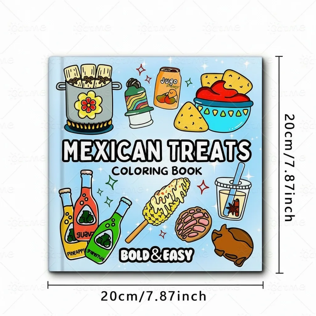 New Mexican Food Themed Coloring Book Easy Graffiti Fill-in Drawing Notebook