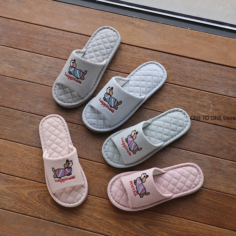 

Wholesale Pure Cotton Slippers Fabric Thickened Cloth Bottom Couples Silent Slippers Anti-noise Home Slippers Interior Floor
