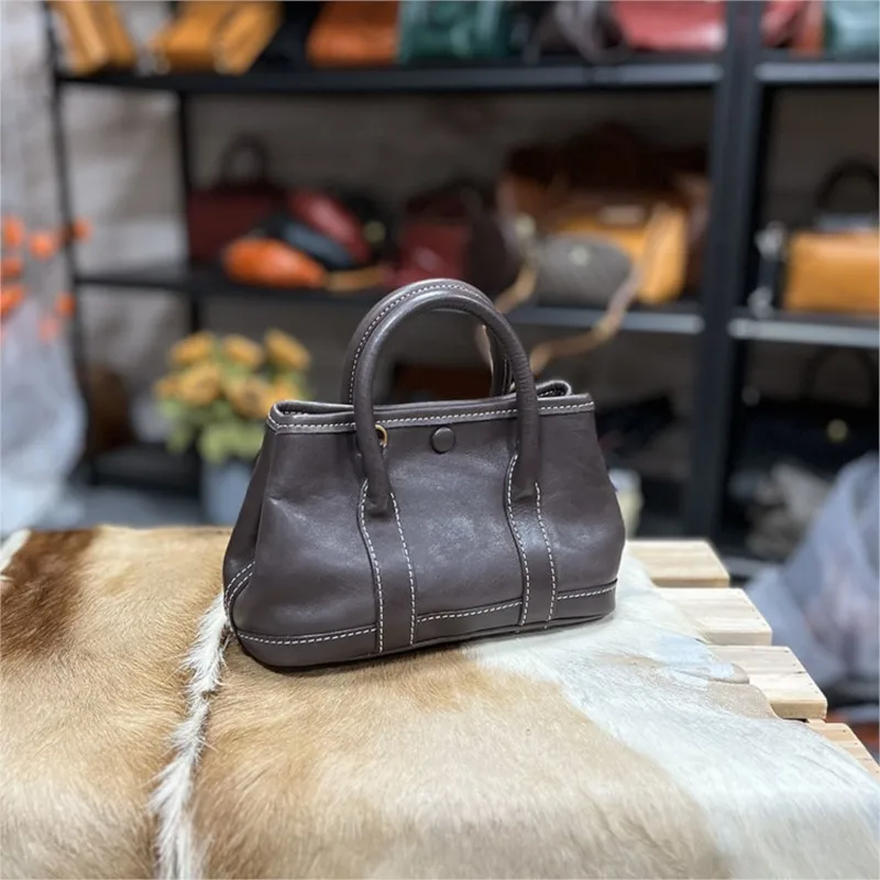 

Johnature 2025 New Genuine Leather Mini Handbag Versatile Retro High-quality Soft Cowhide Women's Shoulder Bags