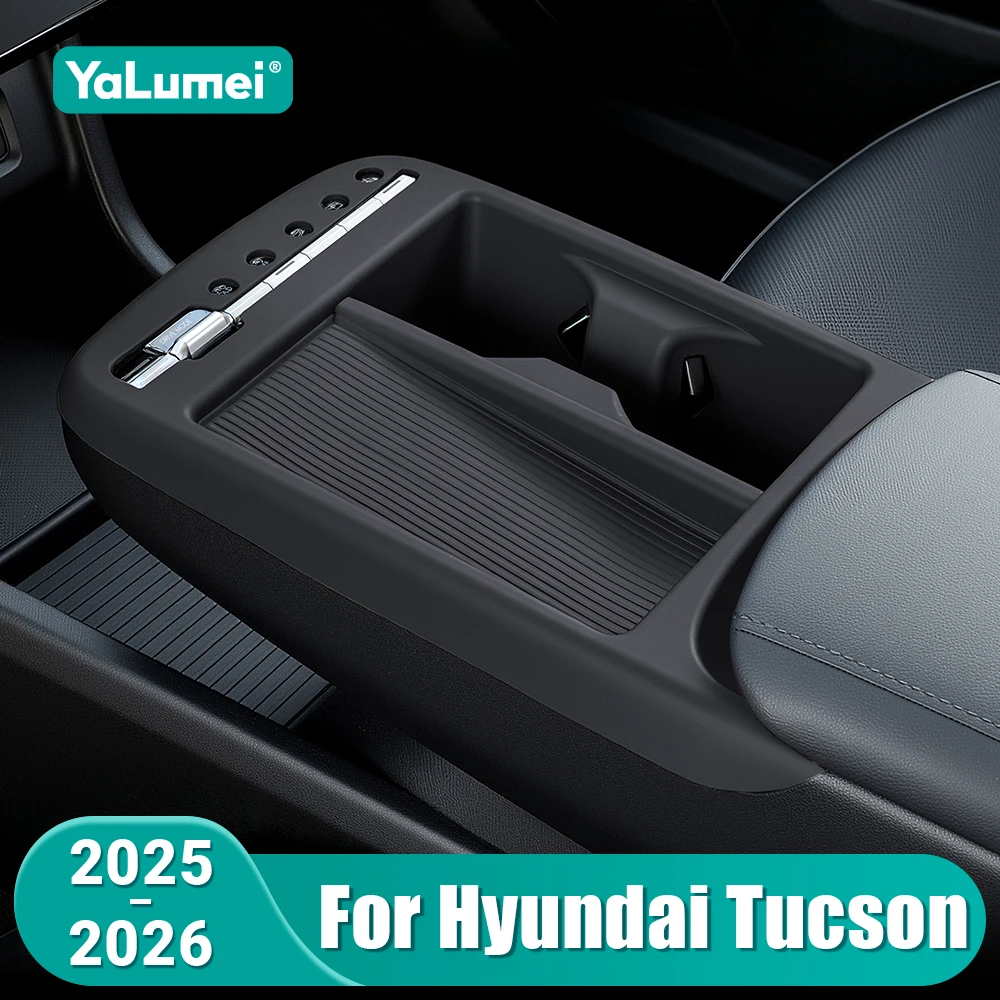 Silikon-Armlehnen-Aufbewahrungsfach-Abdeckung für Hyundai Tucson 2025 2026 Mittelkonsolen-Organizer Rutschfeste Auto-Accessoires