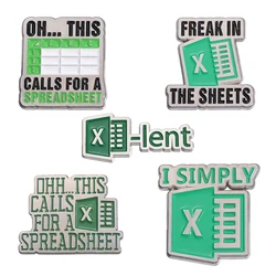 Spreadsheet Enamel Pin Freak In The Sheet Excel-lent Brooches Puns Lapel Bag Badge Jewelry Gifts for Friends Colleague